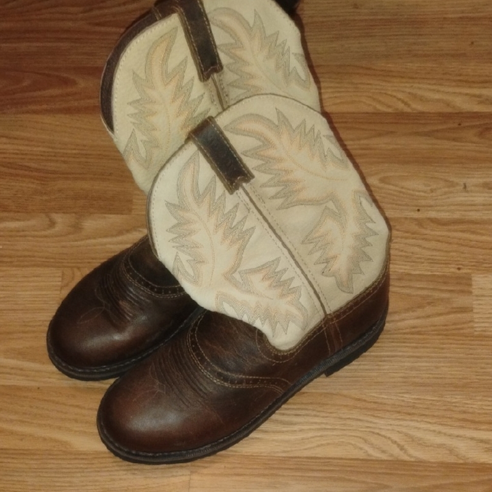 Justin Boots Dark Brown Leather Cowboy Style Workboot
